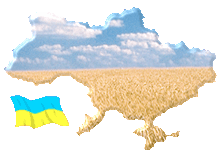 Map in yellow wheat and blue sky colors