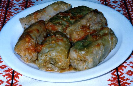 Holubtsi- proccesed meat & rice wraped in a cabbage leaves
